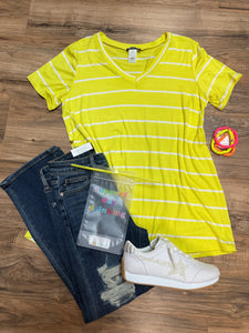 Lemon Drop Stripe Tee