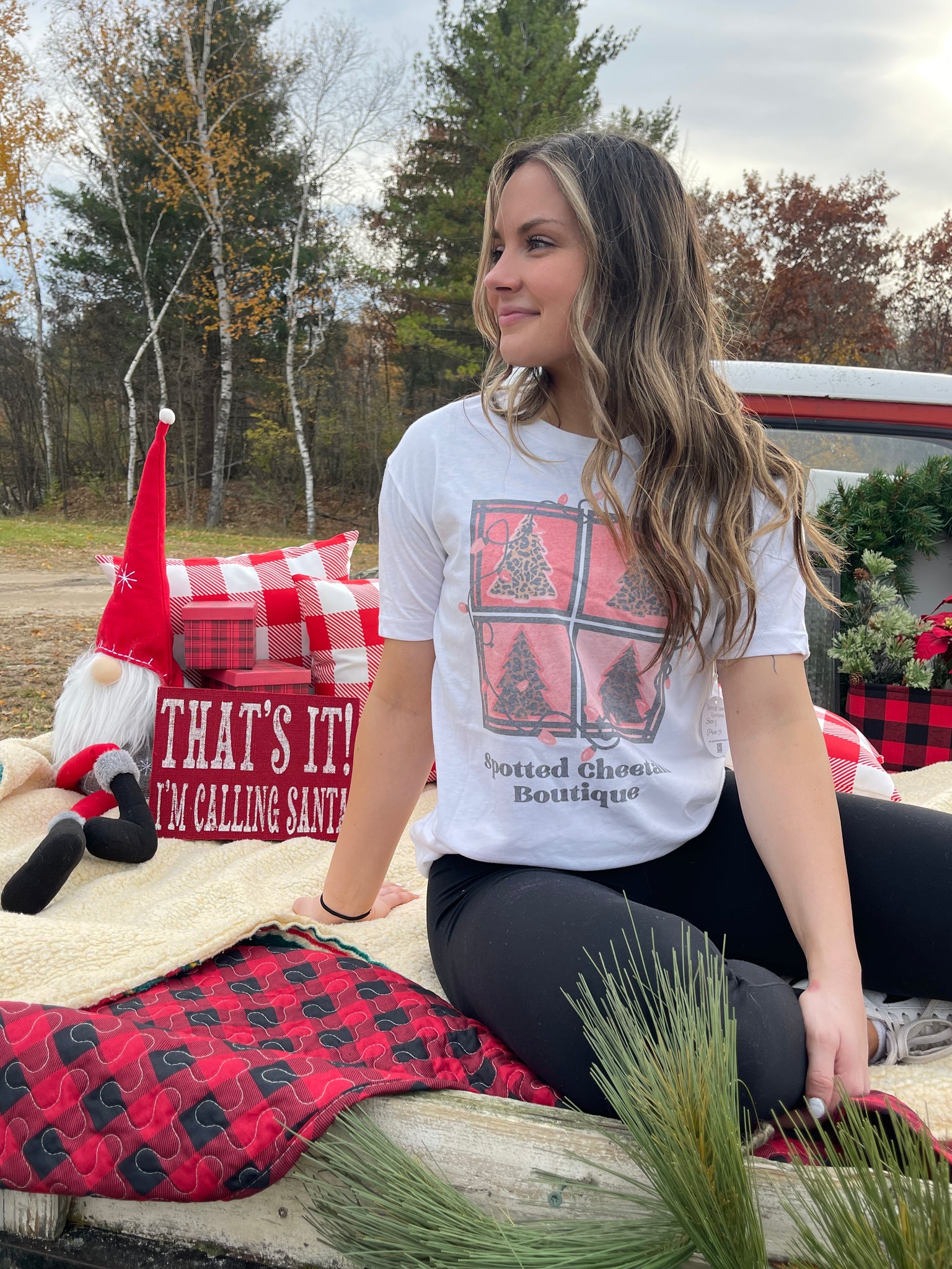 Spotted Cheetah Christmas Tee